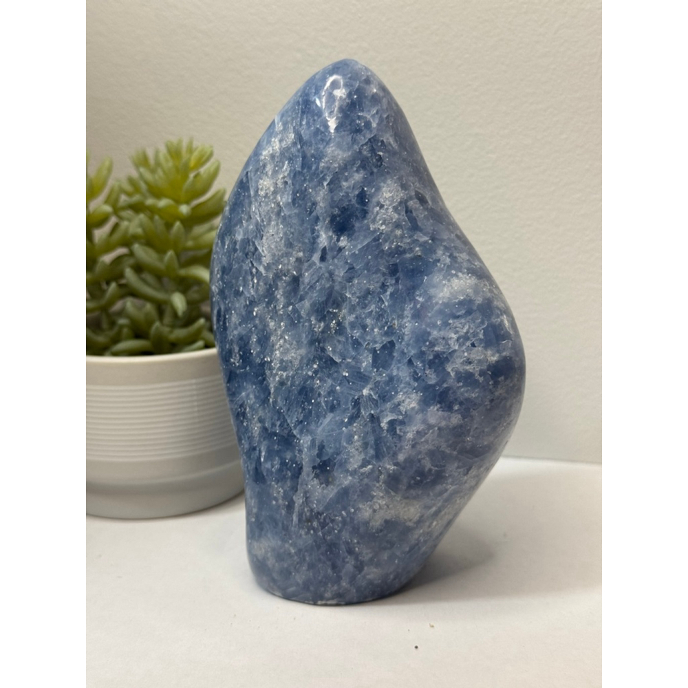 Vibrant Blue Calcite Freeform Crystal